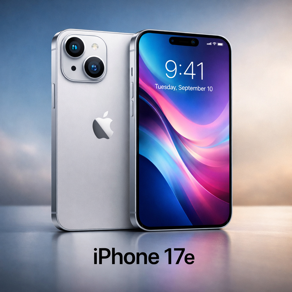 iPhone 17e on reflective surface.png