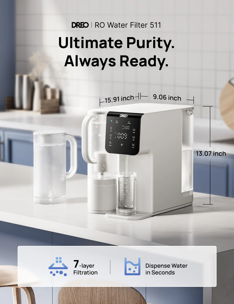 DREO RO Water Filter 511 Review: A Countertop RO System That Gets the Everyday Stuff Right